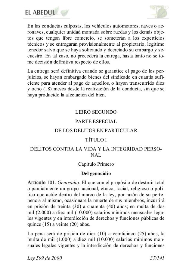 Ley 599 de 2000