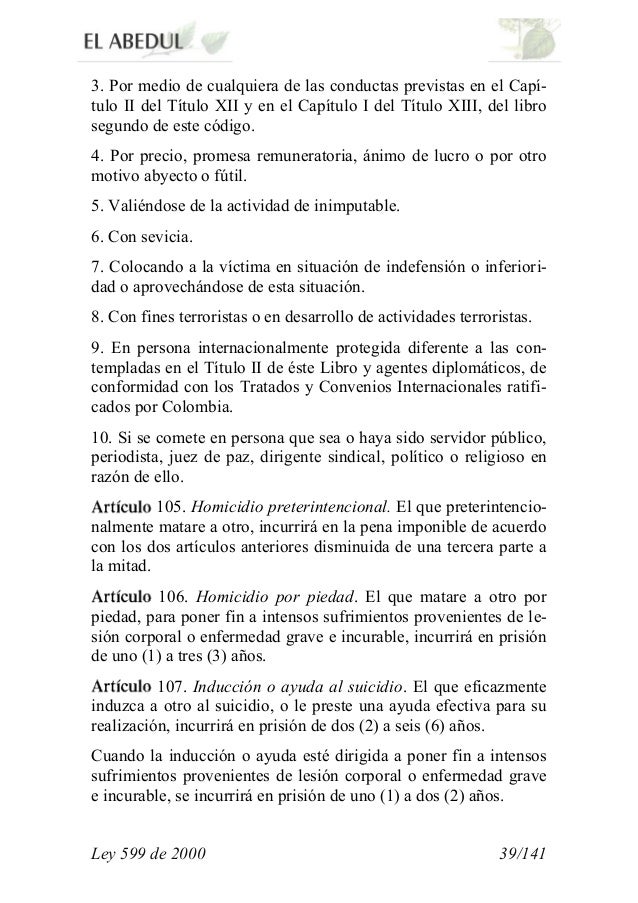 Ley 599 de 2000