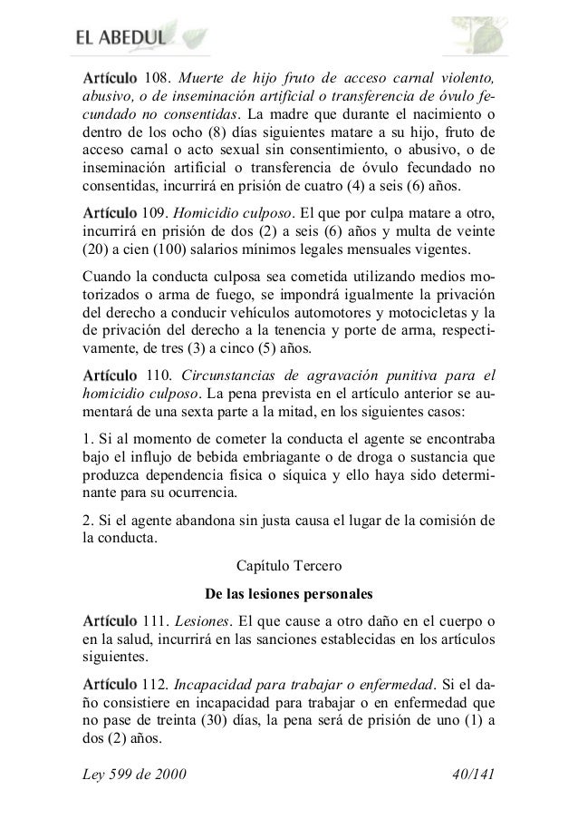 Ley 599 de 2000