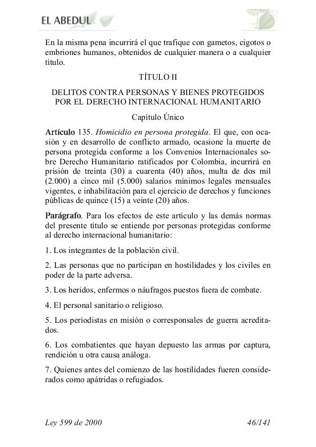 Ley 599 de 2000