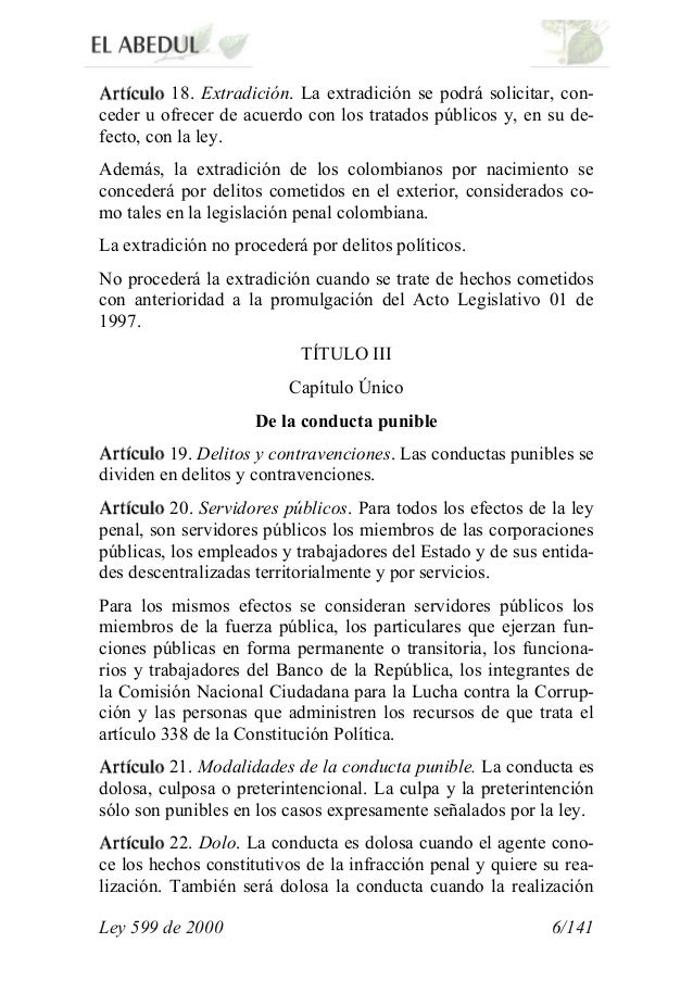 Ley 599 de 2000
