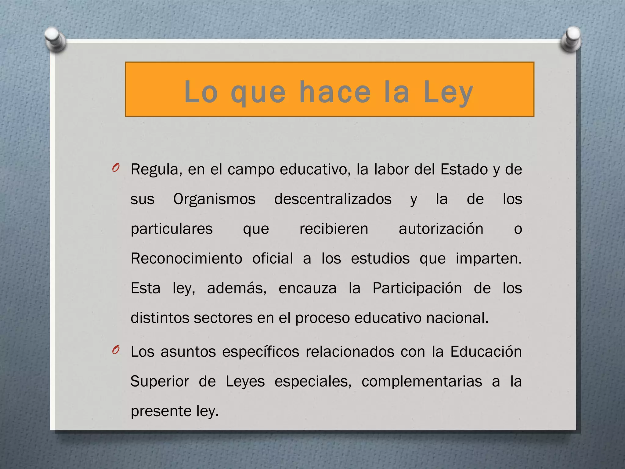 Ley 66 97 ley general de educación | PPT