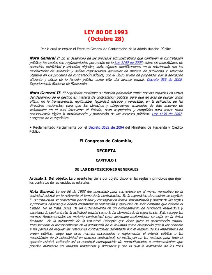 Ley 80 de 1993