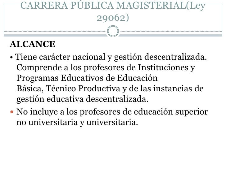 Ley Carrera Publica Magisterial