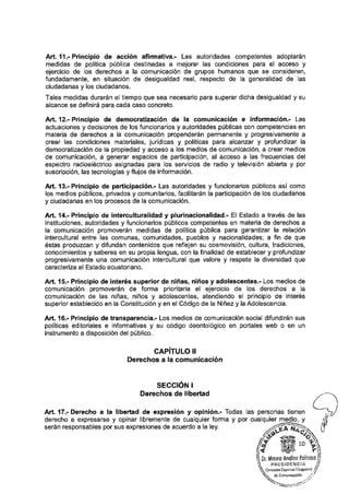 CAPÍTULO II
Derechos a la comunicación
SECCION I
Derechos de libertad
!l )j
P R E S I D E N C I A U
Comisión Eepscut! Csea^on-ai:?ii ////
 