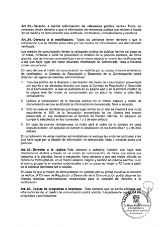 ñDr. Andíf¿ Refooso j¡
P R E S I D E N C I A U
remisión Especial Ccasiunal / /
de Conuitiicación / /
 