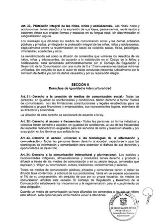 SECCION II
Derechos de igualdad e interculturalidad
tt Dr. Mauro Andino Soincso /j
  P R E S I D E N C I A / '
Comisión Especial Ocasional / /
de Comunicación syr
 