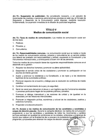 TÍTULO V
Medios de comunicación social
 
