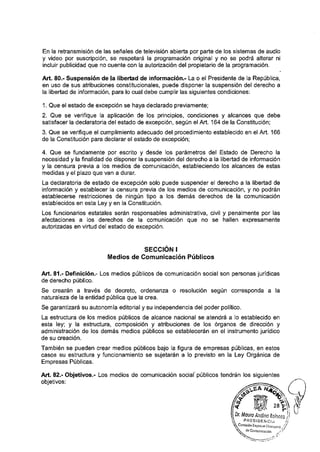 SECCIÓN I
Medios de Comunicación Públicos
 