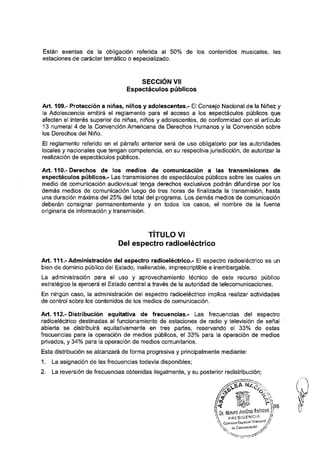 SECCIÓN VII
Espectáculos públicos
TÍTULO VI
Del espectro radioeléctrico
 