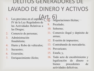 Ley contra el lavado de dinero y activos | PPTX