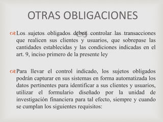 Ley contra el lavado de dinero y activos | PPTX