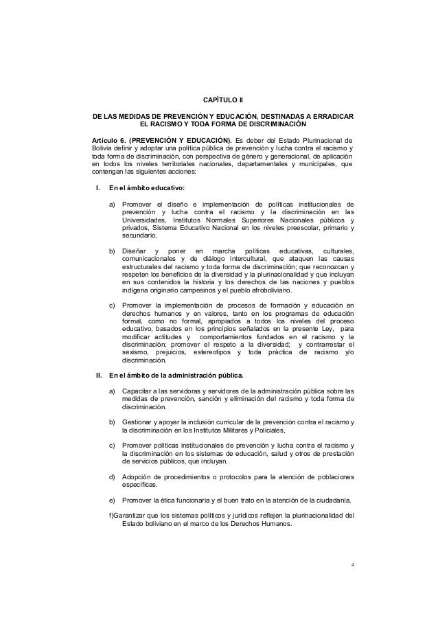 Ley Contra El Racismo Y Toda Forma De Discriminacion
