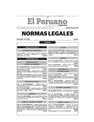 PERU: Nueva Ley de Armas 2014 - LEY No. 30299 (Texto Completo)