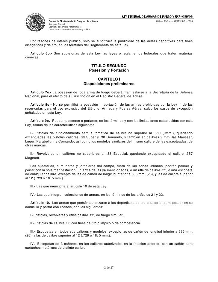 Ley de armas de fuego