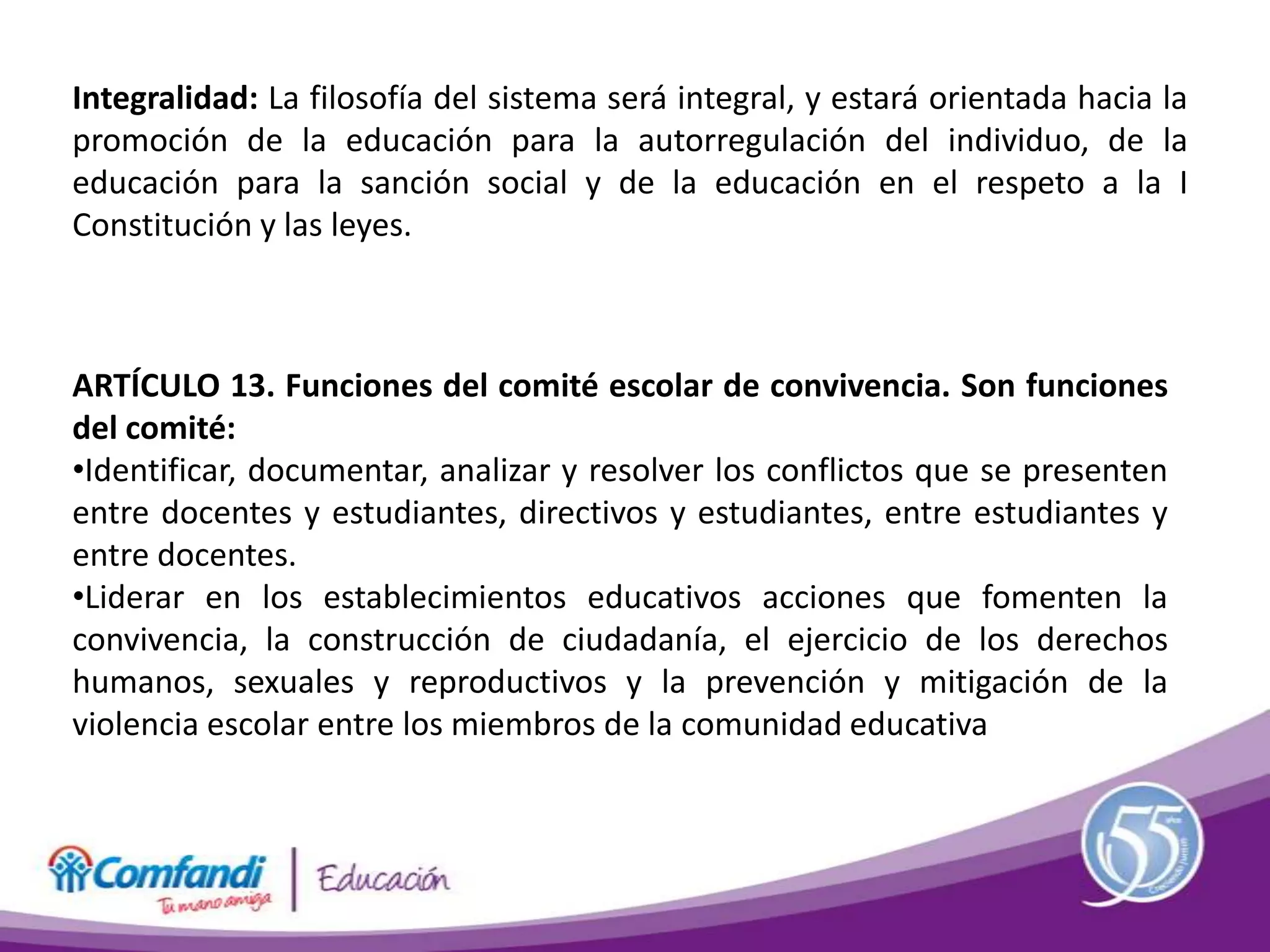Ley de convivencia escolar | PPTX