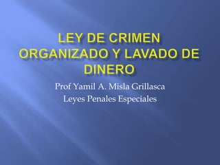 Prof Yamil A. Misla Grillasca
Leyes Penales Especiales
 
