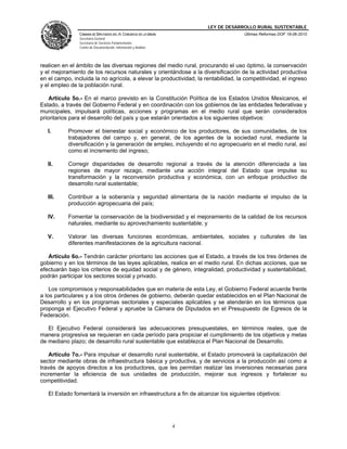 Ley de desarrollo rural sustentable | PDF