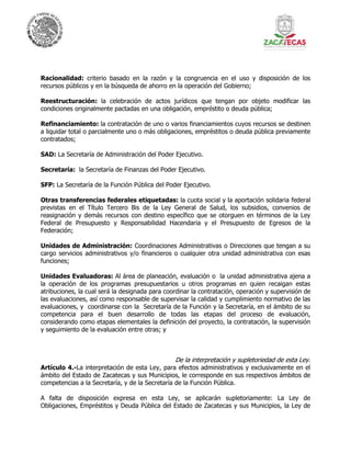 Segundo Paquete Económico 2017 Zacatecas - Egresos (3-9)