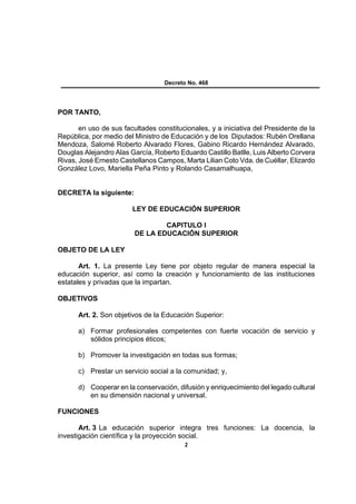 Ley de educacion superior | PDF