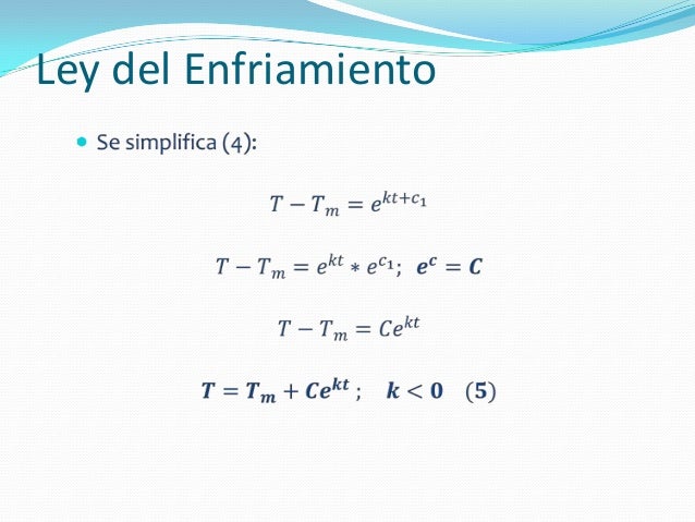 Ley de enfriamiento de newton