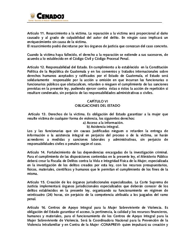 Ley de femicidios guatemala