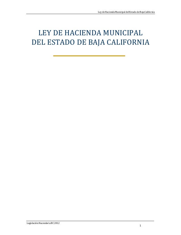 Ley de hacienda municipal Ley de hacienda municipal