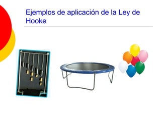 Ejemplos de aplicación de la Ley de
Hooke
 
