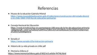 LEY DE INSTRUCCION PRIMARIA EN CHILE TRA | PPTX