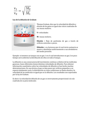 Thomas Graham Inventions Ley de la difusión de graham | PDF