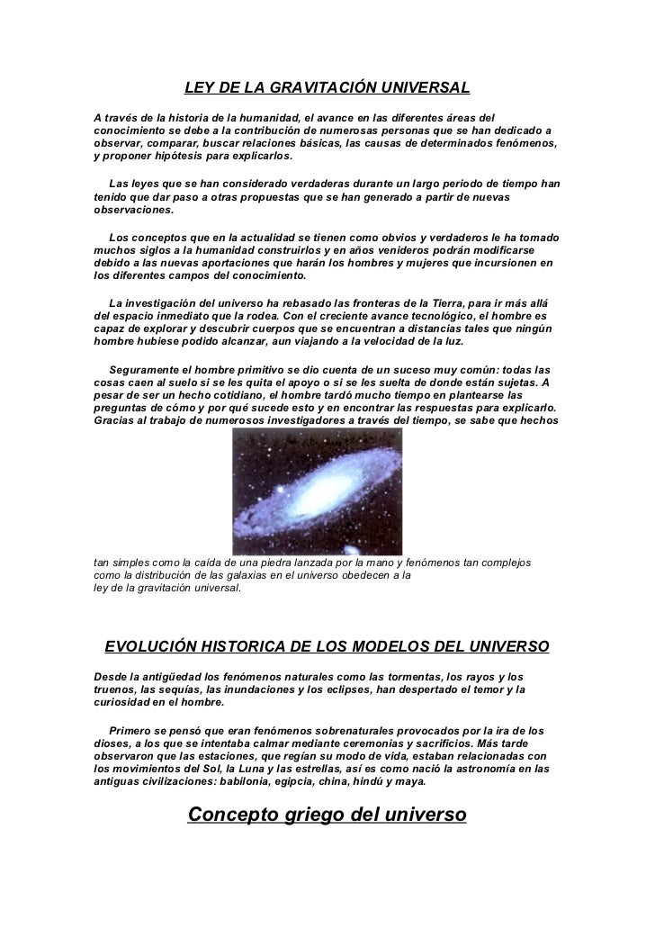 Ley de la gravitación universal Ley de la gravitación universal