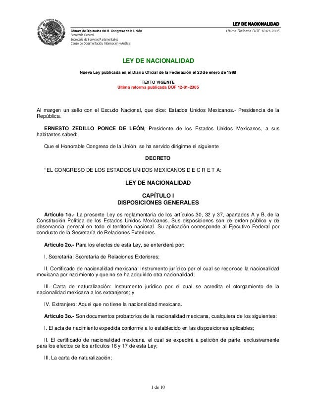 Ley de la nacionalidad