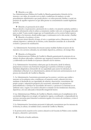 Ley del menor en castilla la mancha