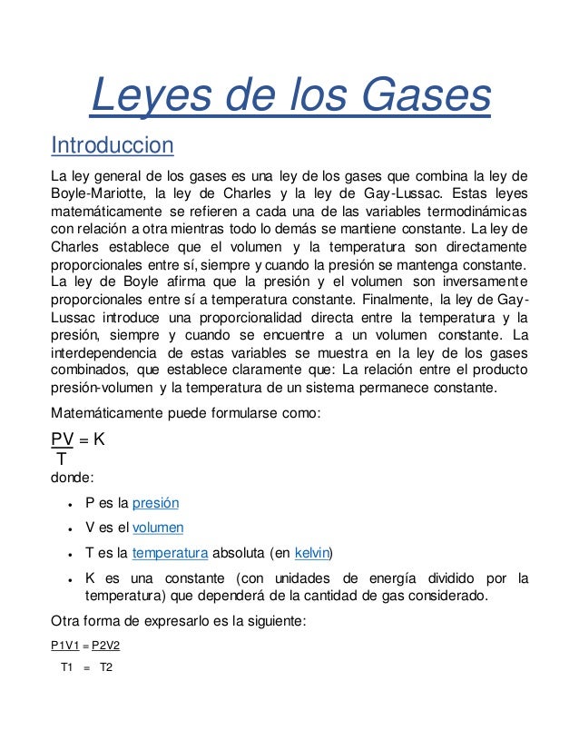 Ley de los gases