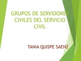 GRUPOS DE SERVIDORES
CIVILES DEL SERVICIO
CIVIL
TANIA QUISPE SAENZ
 