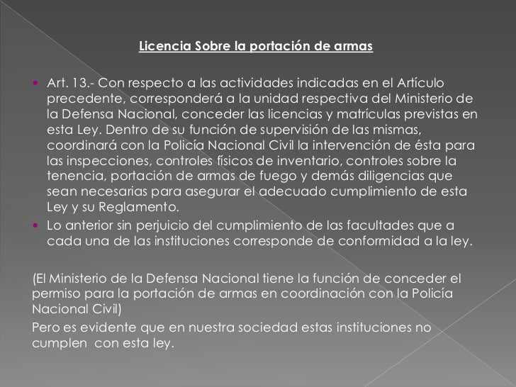 Ley de portacion de armas de fuego