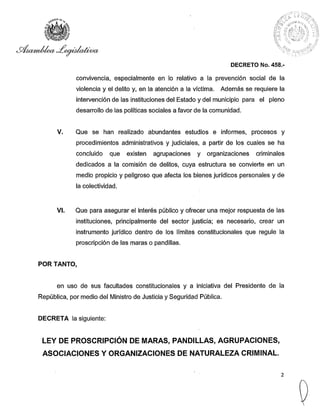 Ley de proscripción de maras o pandillas