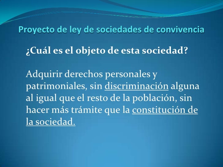 Ley de sociedades de convivencia