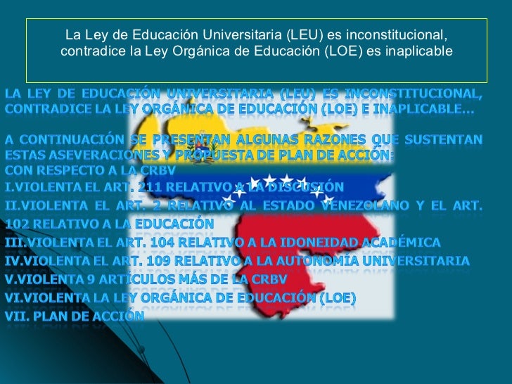 Ley de universidades venezuela 2011