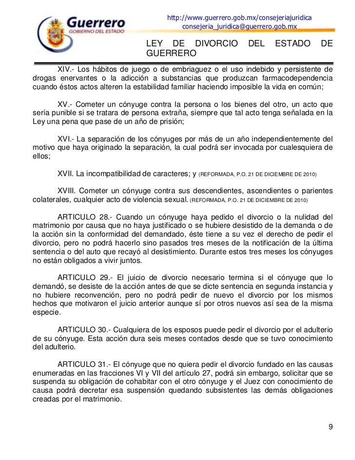 Ley divorcio del Estado de Guerrero Ley divorcio del Estado de Guerrero