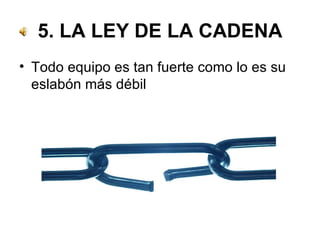 5. LA LEY DE LA CADENA Todo equipo es tan fuerte como lo es su eslabón más débil 