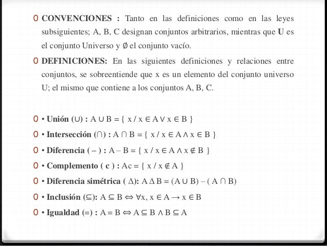 Leyes de conjunto