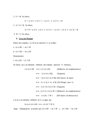 Leyes del álgebra en las proposiciones o algebra declarativa | DOCX