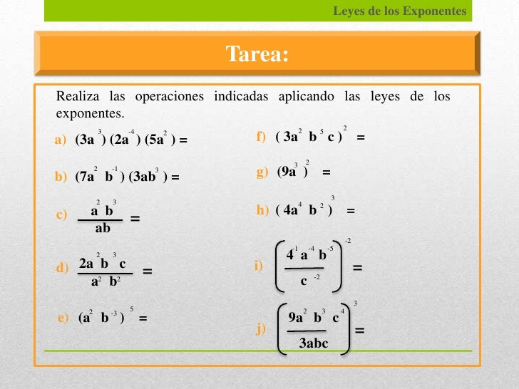 Leyes de los exponentes