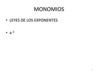 MONOMIOSLEYES DE LOS EXPONENTESa 33