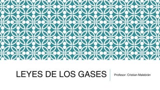 LEYES DE LOS GASES Profesor: Cristian Malebrán
 