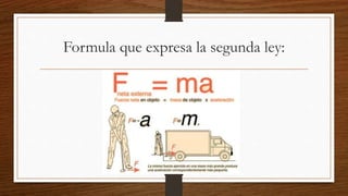 Formula que expresa la segunda ley:
 