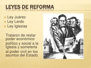 1848 - 1875
Periodo en el que se
desarrollo la época de la
reforma en México
 