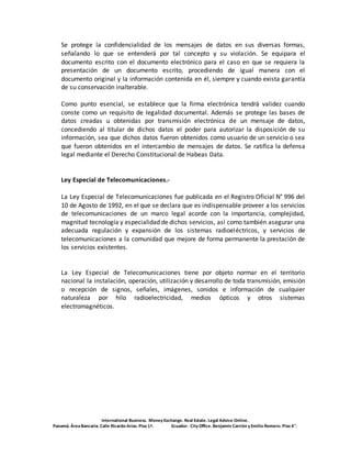Leyes en ecuador y seguridad informatica | DOCX