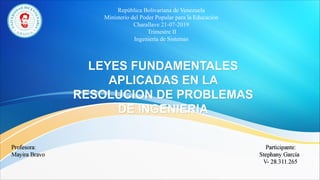 República Bolivariana de Venezuela
Ministerio del Poder Popular para la Educación
Charallave 21-07-2019
Trimestre II
Ingeniería de Sistemas
 